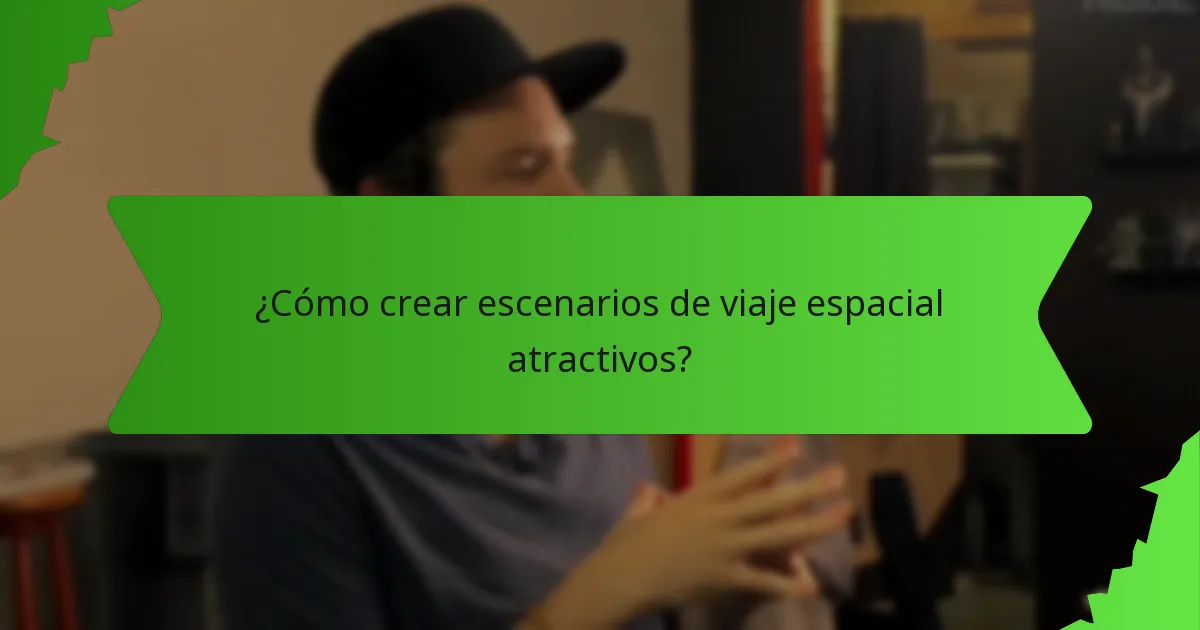 ¿Cómo crear escenarios de viaje espacial atractivos?