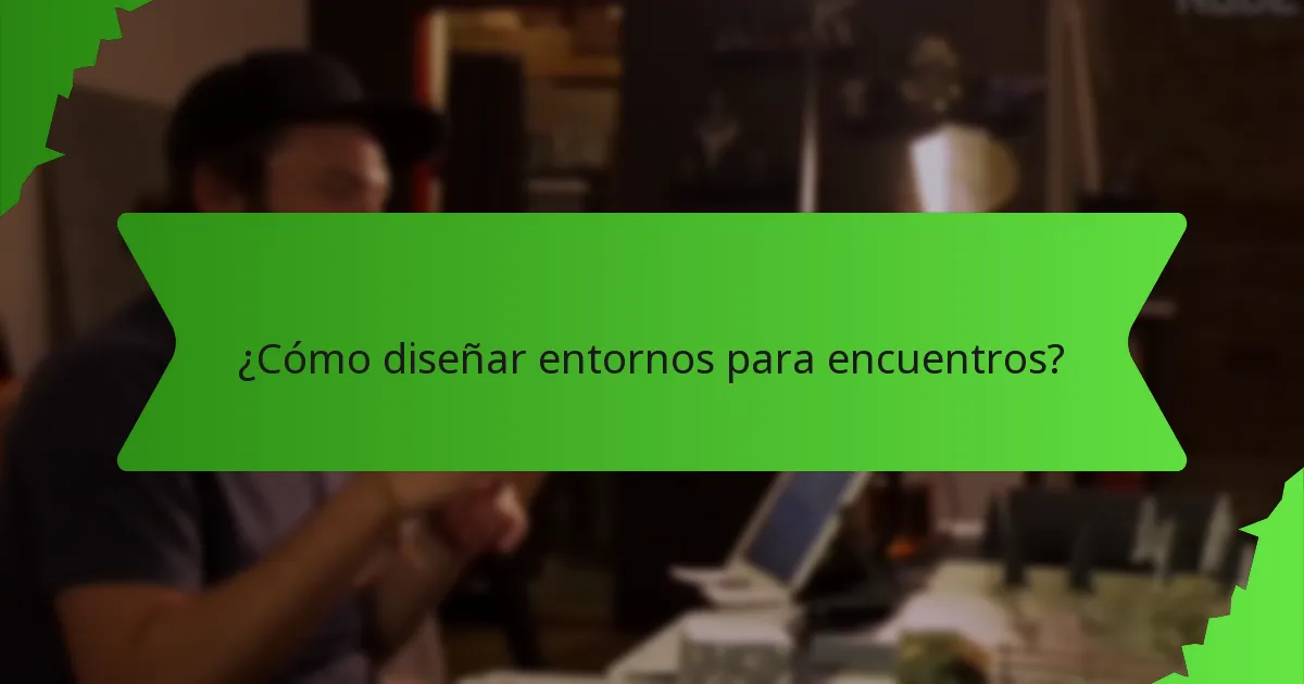 ¿Cómo diseñar entornos para encuentros?