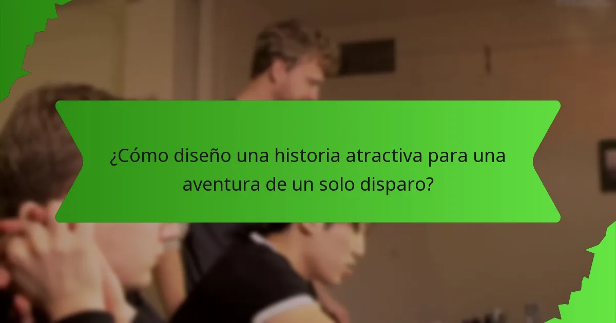 ¿Cómo diseño una historia atractiva para una aventura de un solo disparo?