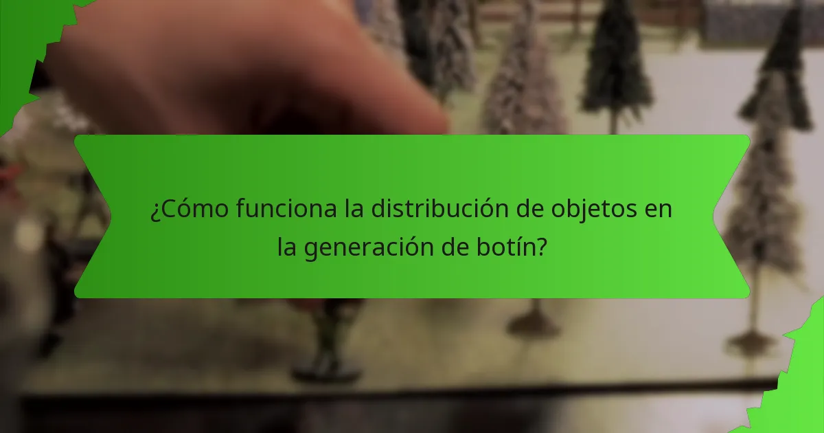¿Cómo funciona la distribución de objetos en la generación de botín?