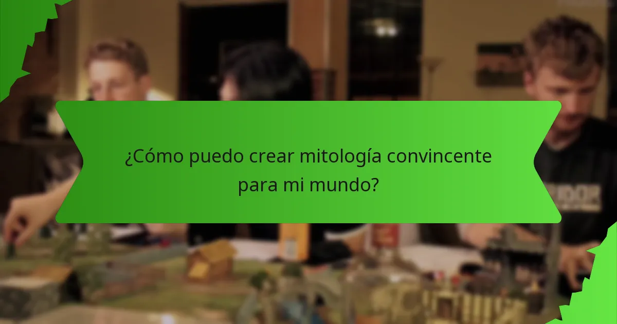 ¿Cómo puedo crear mitología convincente para mi mundo?