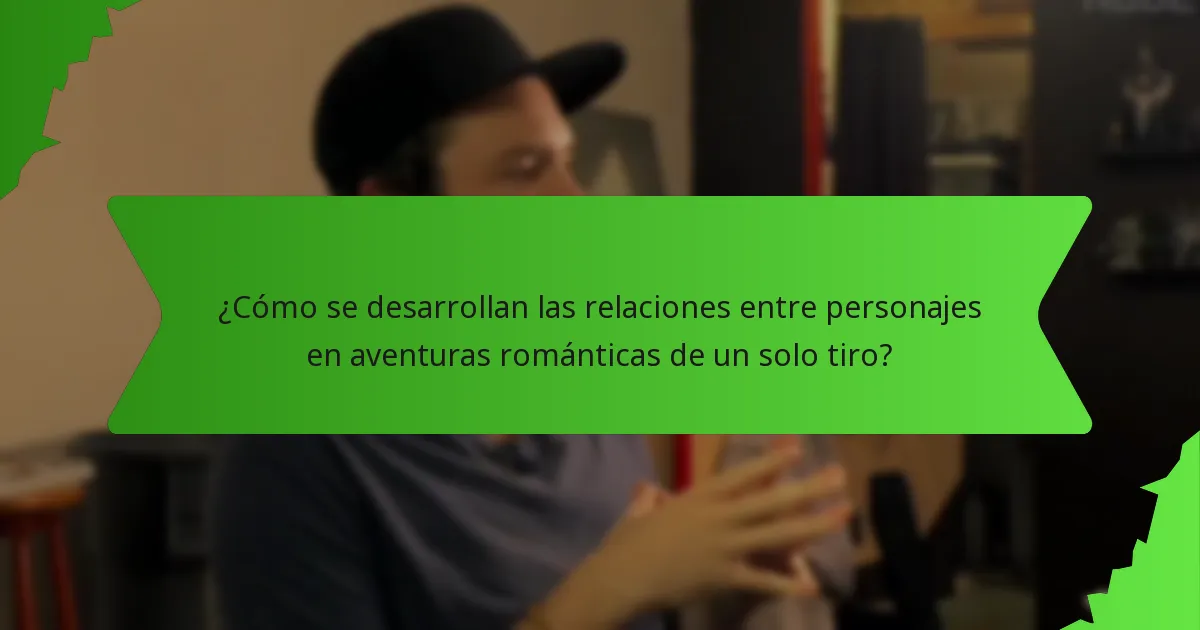 ¿Cómo se desarrollan las relaciones entre personajes en aventuras románticas de un solo tiro?