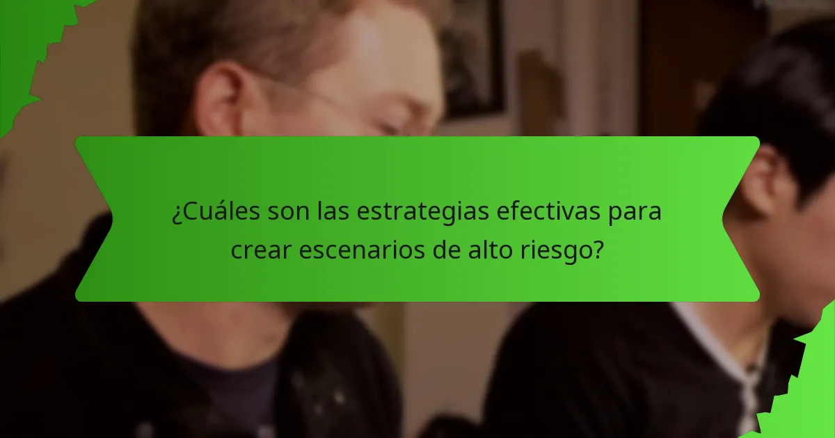¿Cuáles son las estrategias efectivas para crear escenarios de alto riesgo?