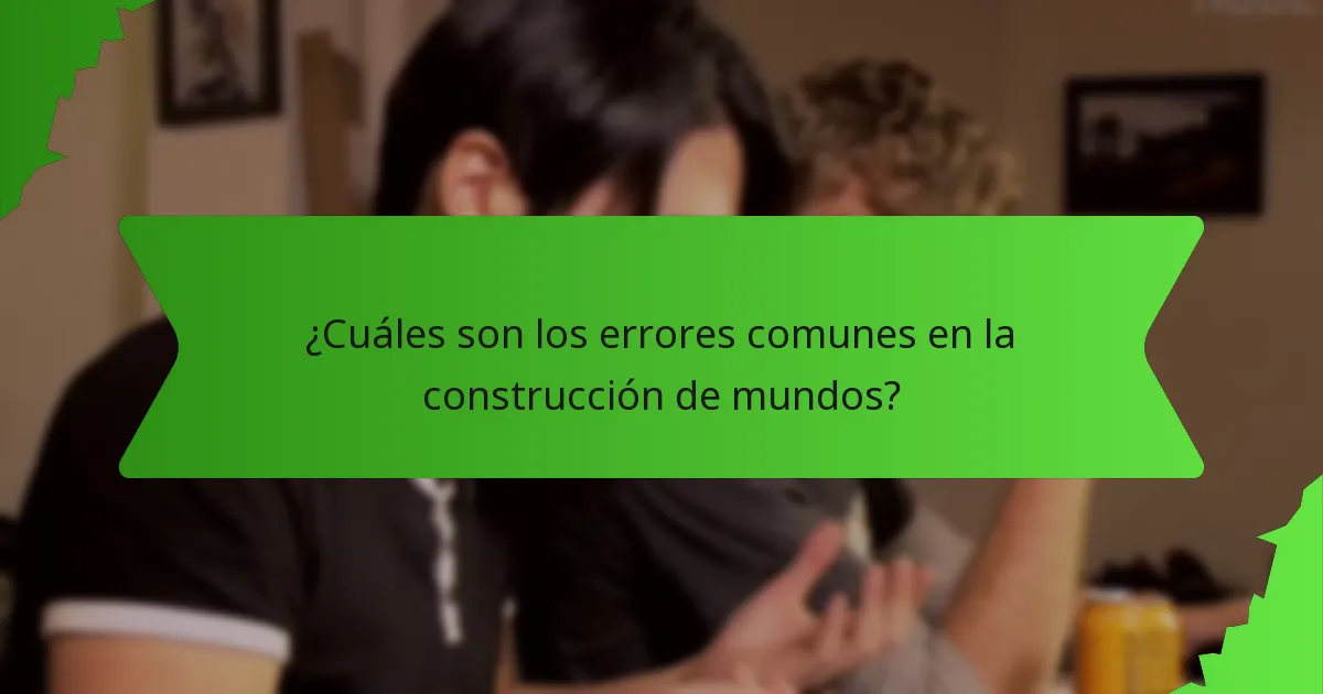 ¿Cuáles son los errores comunes en la construcción de mundos?