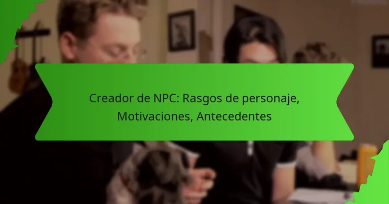 Creador de NPC: Rasgos de personaje, Motivaciones, Antecedentes