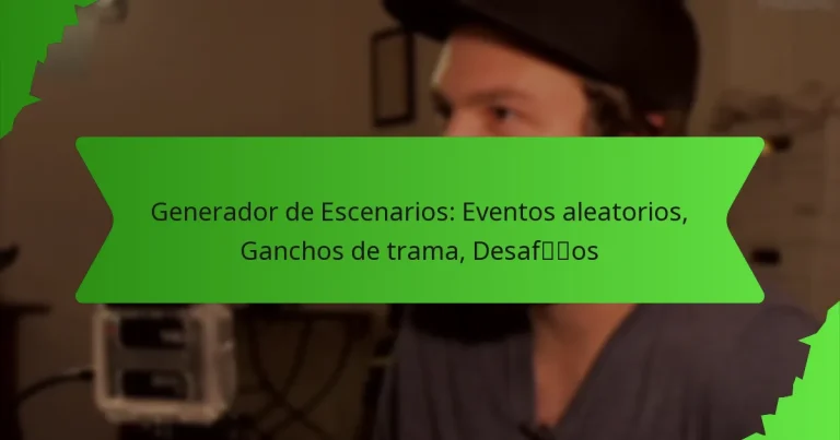 Generador de Escenarios: Eventos aleatorios, Ganchos de trama, Desafíos