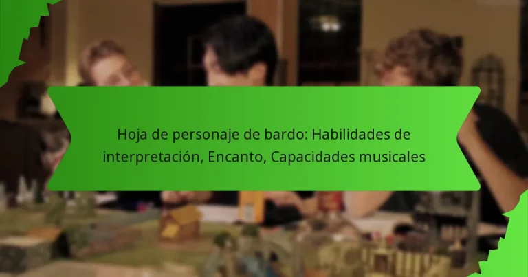 Hoja de personaje de bardo: Habilidades de interpretación, Encanto, Capacidades musicales