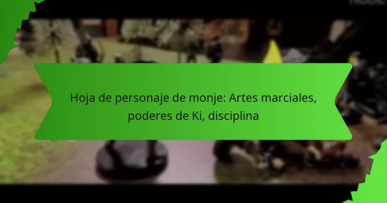 Hoja de personaje de monje: Artes marciales, poderes de Ki, disciplina