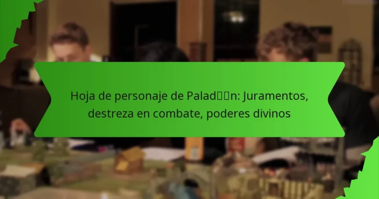 Hoja de personaje de Paladín: Juramentos, destreza en combate, poderes divinos