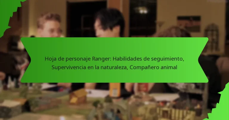 Hoja de personaje Ranger: Habilidades de seguimiento, Supervivencia en la naturaleza, Compañero animal