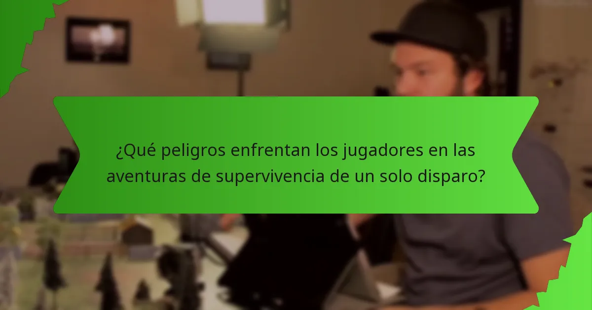 ¿Qué peligros enfrentan los jugadores en las aventuras de supervivencia de un solo disparo?