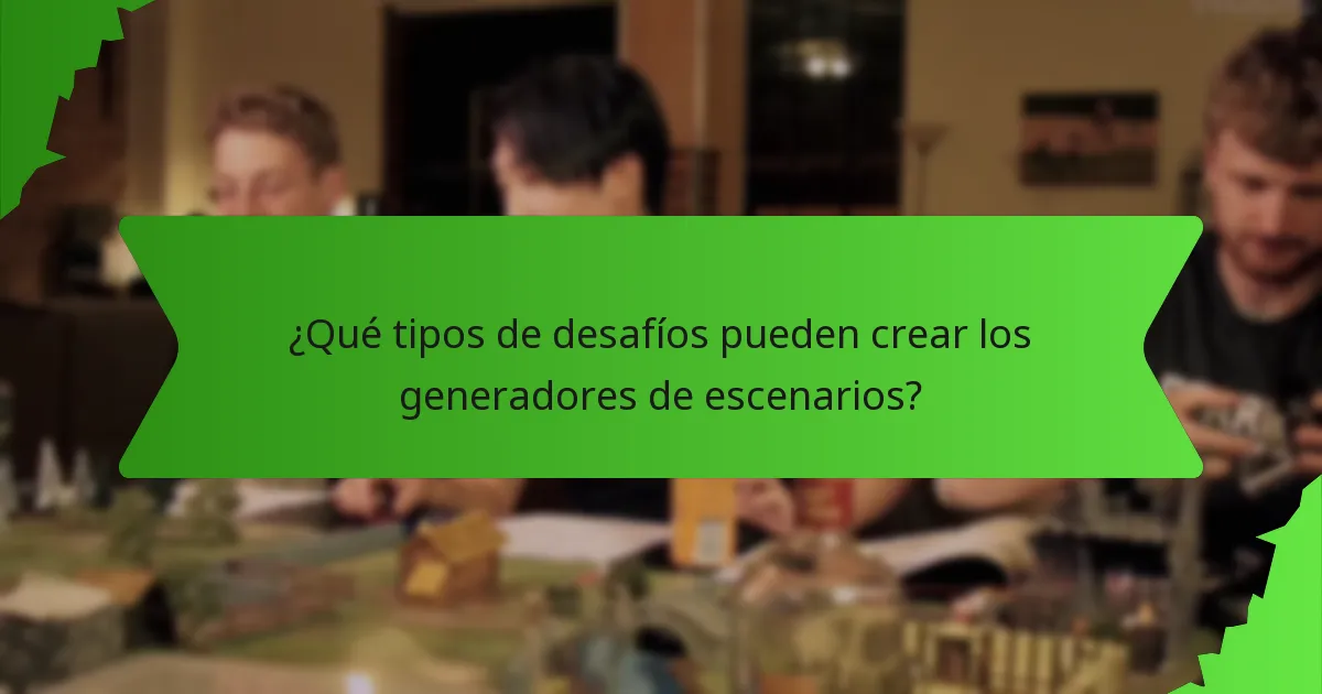 ¿Qué tipos de desafíos pueden crear los generadores de escenarios?